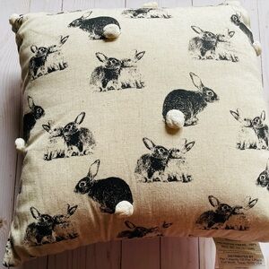 Rabbit Print Throw Pillow